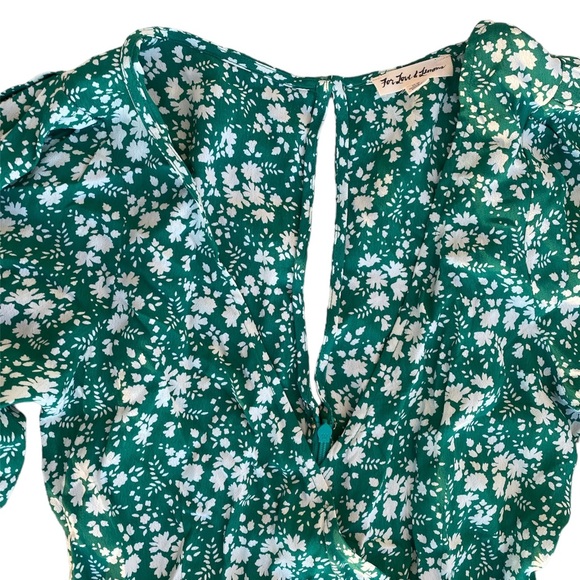 For Love and Lemons Zamira Floral Romper in Green Size XS - Picture 6 of 7